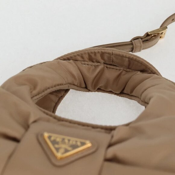 PRADA Hand Bag Nylon 2way Beige Gold Auth 118908SM - Picture 8 of 16